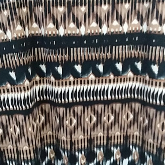 XL Notations Black Brown White Fringe Shirt Top - Picture 4 of 4
